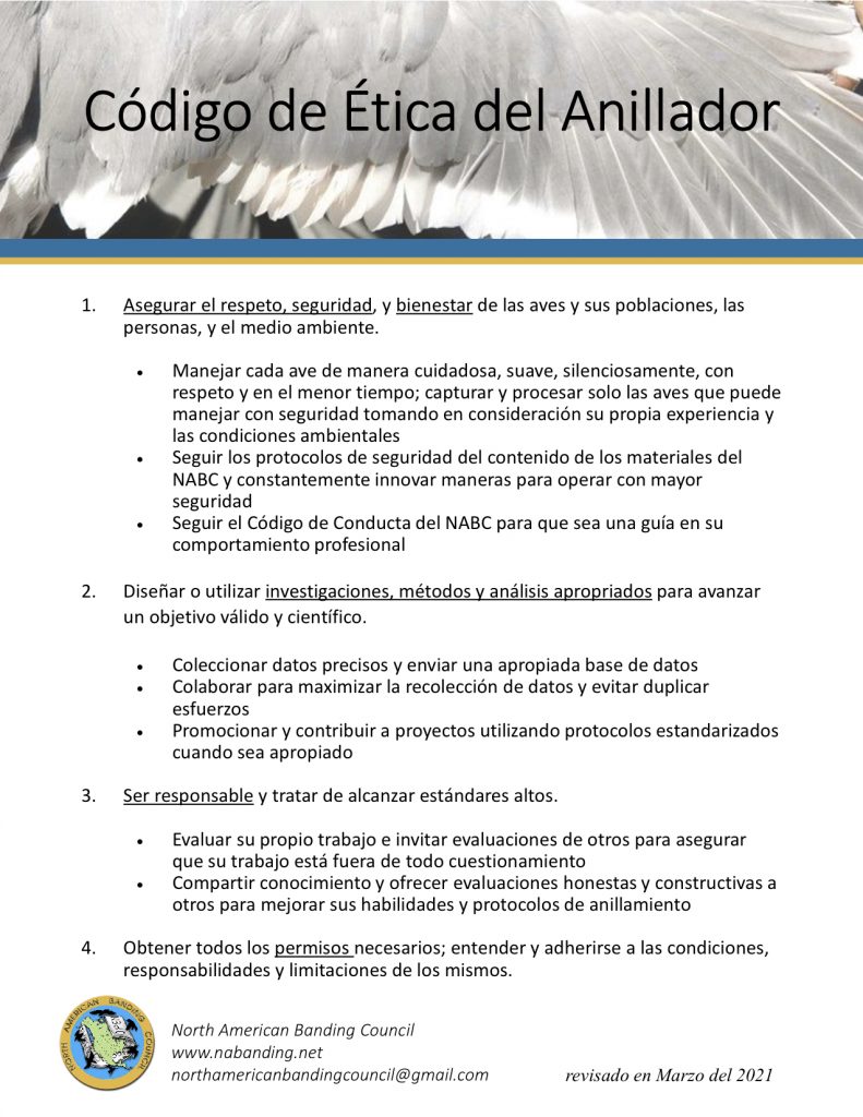 Banders' Code of Ethics in Spanish