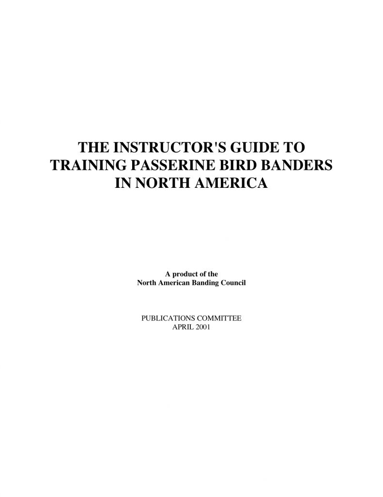 Instructor's Guide to Training Passerine Banders in English